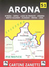 Cartina Mappa Carta - ARONA Stresa - Ispra - Lago di Monate - Angera - Sesto Calende - Oleggio - Meina - Lesa 